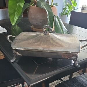 Electric Chaffing Silver Plate Serving Dish